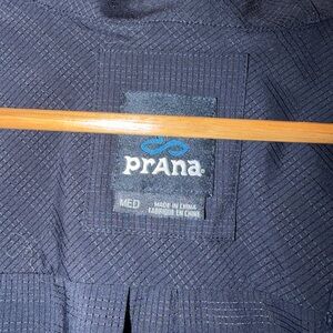 Prana Textured Navy Jacket with Logo Patch